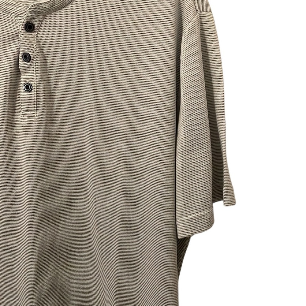 Robert Barakett Men's White Gray Short Sleeve Quarter Button Top Size XXL - Picture 2 of 6